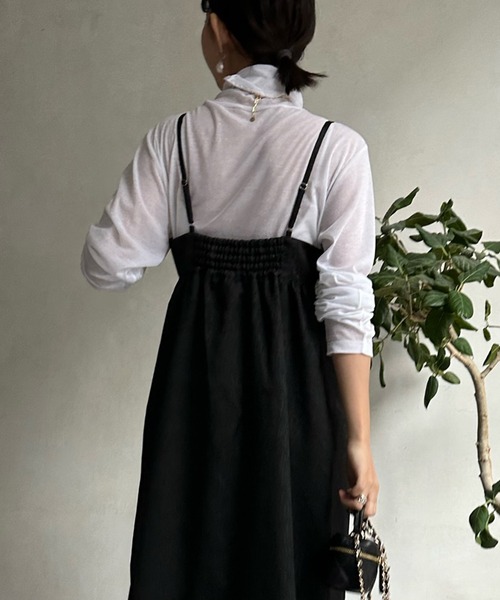 DouDou（ドゥドゥ）の「【WEB限定】ジャガードビスチェワンピース（ワンピース・レディース・ブラック/オフホワイト・FREE）」の3枚目の写真