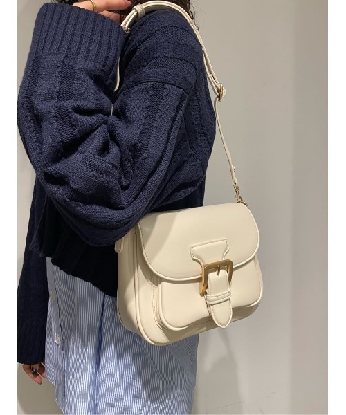 MOUSSY(マウジー)の「SADDLE SHOULDER バッグ(ショルダーバッグ・レディース・オフホワイト/ブラウン系その他/ブラック・FREE)」の17枚目の写真