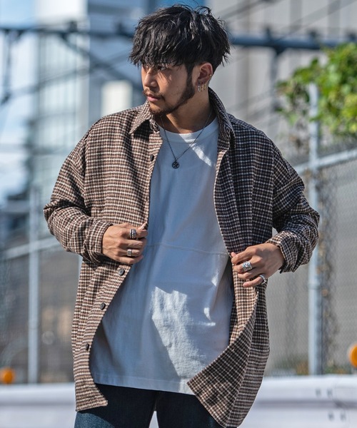 CavariA(キャバリア)の「『CavariA/キャバリア』ヘヴィネルビッグシャツ(シャツ/ブラウス・メンズ・ブラウン/ベージュ/オレンジ/グレー/ブラック/グリーン・FREE)」の17枚目の写真