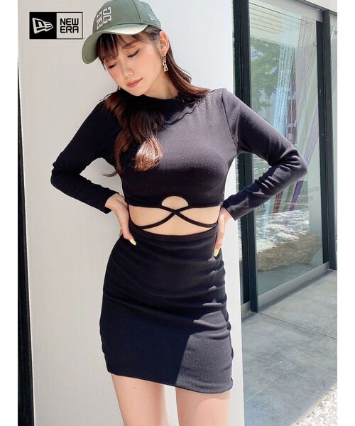 GYDA（ジェイダ）の「ウエストクロスタイトミニワンピース（ワンピース・レディース・グレー/ブラック・FREE）」の14枚目の写真