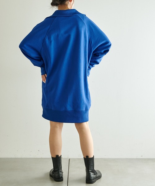 COLLAGE GALLARDAGALANTE（コラージュガリャルダガランテ）の「ロゴハーフシップスウェット（スウェット・レディース・ブルー/オフホワイト・FREE）」の22枚目の写真