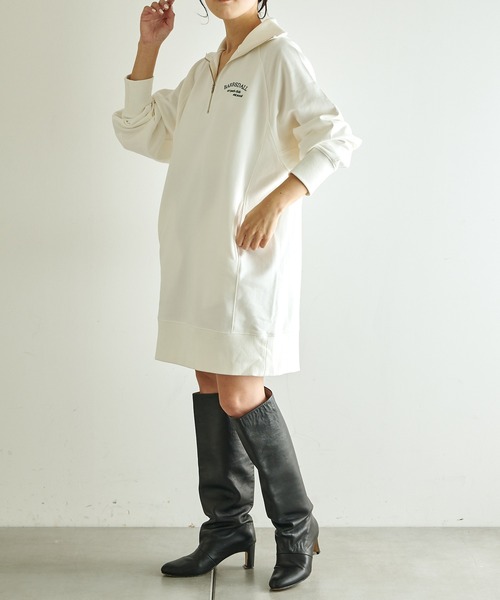 COLLAGE GALLARDAGALANTE（コラージュガリャルダガランテ）の「ロゴハーフシップスウェット（スウェット・レディース・ブルー/オフホワイト・FREE）」の4枚目の写真