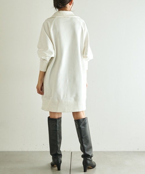 COLLAGE GALLARDAGALANTE（コラージュガリャルダガランテ）の「ロゴハーフシップスウェット（スウェット・レディース・ブルー/オフホワイト・FREE）」の5枚目の写真