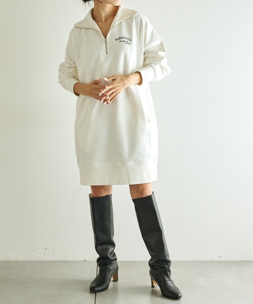 COLLAGE GALLARDAGALANTE（コラージュガリャルダガランテ）の「ロゴハーフシップスウェット（スウェット・レディース・ブルー/オフホワイト・FREE）」の6枚目の写真