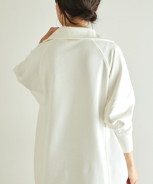 COLLAGE GALLARDAGALANTE（コラージュガリャルダガランテ）の「ロゴハーフシップスウェット（スウェット・レディース・ブルー/オフホワイト・FREE）」の10枚目の写真