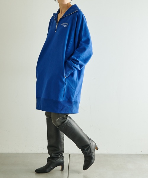 COLLAGE GALLARDAGALANTE（コラージュガリャルダガランテ）の「ロゴハーフシップスウェット（スウェット・レディース・ブルー/オフホワイト・FREE）」の18枚目の写真