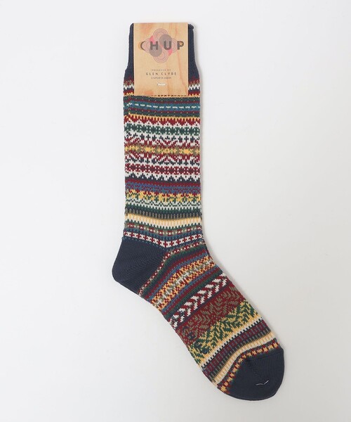 CHUP(チュプ)の「CHUP: LETHIA FAIR ISLE ARCHIVE フェアアイル ソックス(ソックス/靴下・メンズ・グリーン/グレー/ブラウン/ネイビー・ONE SIZE)」の4枚目の写真