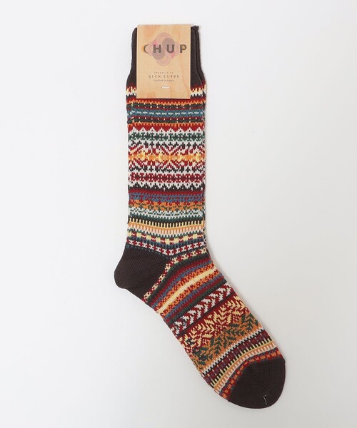CHUP(チュプ)の「CHUP: LETHIA FAIR ISLE ARCHIVE フェアアイル ソックス(ソックス/靴下・メンズ・グリーン/グレー/ブラウン/ネイビー・ONE SIZE)」の1枚目の写真