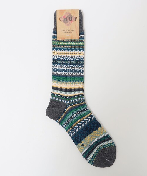 CHUP(チュプ)の「CHUP: LETHIA FAIR ISLE ARCHIVE フェアアイル ソックス(ソックス/靴下・メンズ・グリーン/グレー/ブラウン/ネイビー・ONE SIZE)」の2枚目の写真