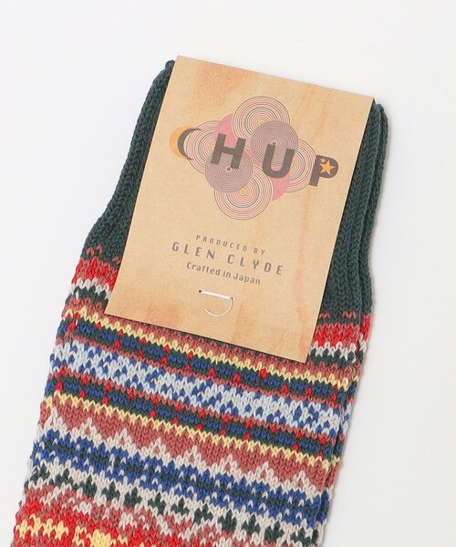 CHUP(チュプ)の「CHUP: LETHIA FAIR ISLE ARCHIVE フェアアイル ソックス(ソックス/靴下・メンズ・グリーン/グレー/ブラウン/ネイビー・ONE SIZE)」の5枚目の写真