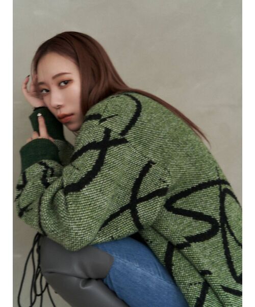 EMODA(エモダ)の「【GAB GAB×EMODA】ラインモチーフニット(ニット/セーター・レディース・カーキ/オレンジ・FREE)」の2枚目の写真
