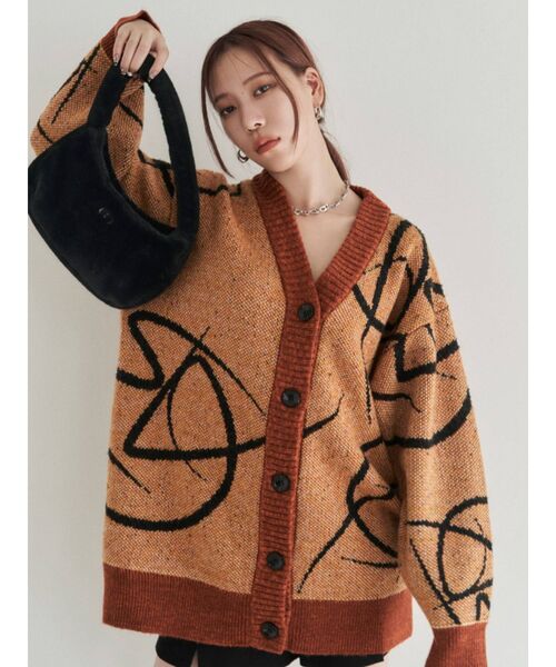 EMODA(エモダ)の「【GAB GAB×EMODA】ラインモチーフニット(ニット/セーター・レディース・カーキ/オレンジ・FREE)」の7枚目の写真