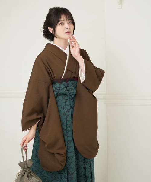 utatane(ウタタネ)の「袴セット utatane ちりめん(着物・レディース・ブラウン・M)」の5枚目の写真