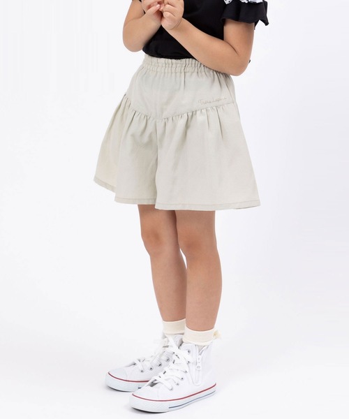 trois lapins kp(トロワラパンケーピー)の「ダンガリー キュロットパンツ(100~130)(その他パンツ・キッズ・ブルー/ライトオリーブ・100cm/110cm/120cm/130cm)」の2枚目の写真