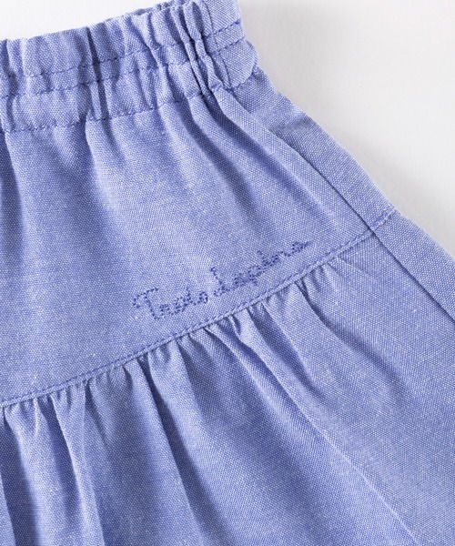 trois lapins kp(トロワラパンケーピー)の「ダンガリー キュロットパンツ(100~130)(その他パンツ・キッズ・ブルー/ライトオリーブ・100cm/110cm/120cm/130cm)」の3枚目の写真