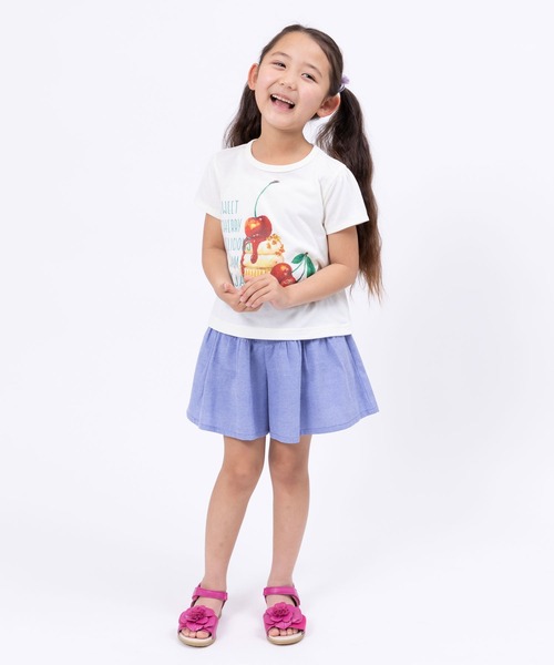 trois lapins kp(トロワラパンケーピー)の「ダンガリー キュロットパンツ(100~130)(その他パンツ・キッズ・ブルー/ライトオリーブ・100cm/110cm/120cm/130cm)」の10枚目の写真