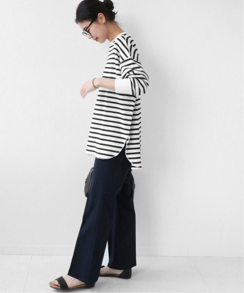 JOURNAL STANDARD relume（ジャーナルスタンダード　レリューム）の「《追加7》TCワッフルオーバーサイズロングスリーブTシャツ（Tシャツ/カットソー・レディース・チャコールグレー/ネイビー/ブルー/オートミール/ホワイト系その他/ベージュ系その他・FREE）」の13枚目の写真