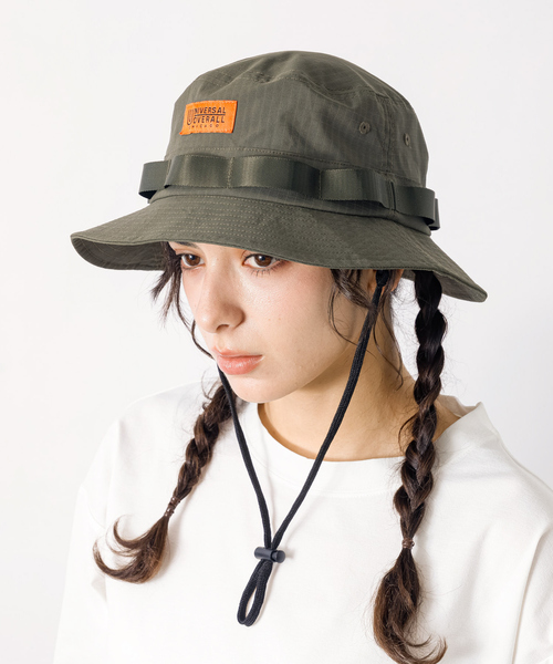 UNIVERSAL OVERALL（ユニバーサルオーバーオール）の「【UNIVERSAL OVERALL/ユニバーサルオーバーオール】コットンリップサファリハット アドベンチャーハット（ハット・メンズ・ブラック/カーキ/ベージュ・フリー）」の3枚目の写真