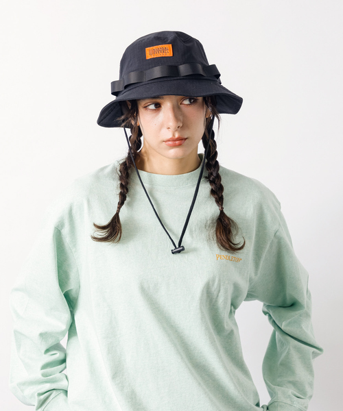 UNIVERSAL OVERALL（ユニバーサルオーバーオール）の「【UNIVERSAL OVERALL/ユニバーサルオーバーオール】コットンリップサファリハット アドベンチャーハット（ハット・メンズ・ブラック/カーキ/ベージュ・フリー）」の8枚目の写真