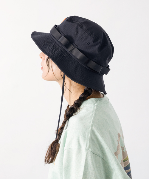 UNIVERSAL OVERALL（ユニバーサルオーバーオール）の「【UNIVERSAL OVERALL/ユニバーサルオーバーオール】コットンリップサファリハット アドベンチャーハット（ハット・メンズ・ブラック/カーキ/ベージュ・フリー）」の9枚目の写真