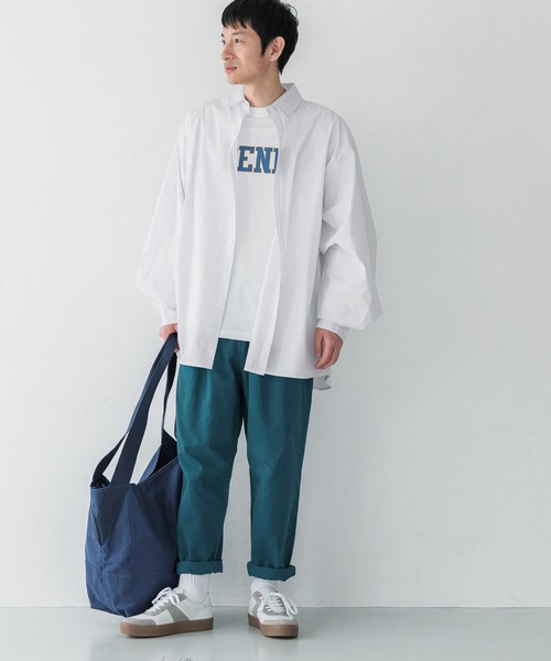 coca(coca)(コカ)の「メンズ ストライプオーバーシルエットシャツ(シャツ/ブラウス・メンズ・ホワイト/ネイビー・ONE SIZE)」の4枚目の写真