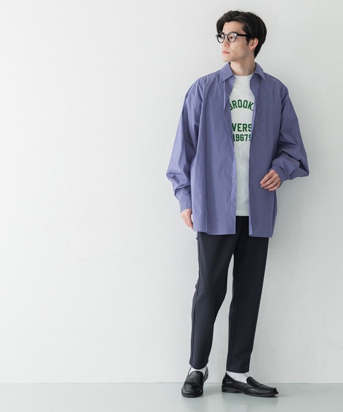 coca(coca)(コカ)の「メンズ ストライプオーバーシルエットシャツ(シャツ/ブラウス・メンズ・ホワイト/ネイビー・ONE SIZE)」の7枚目の写真