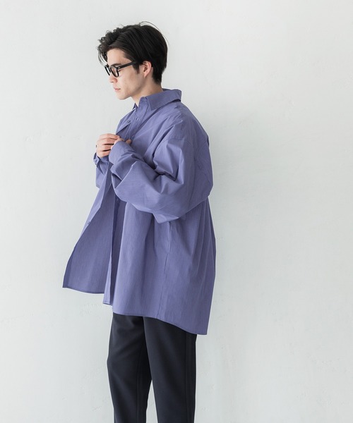 coca(coca)(コカ)の「メンズ ストライプオーバーシルエットシャツ(シャツ/ブラウス・メンズ・ホワイト/ネイビー・ONE SIZE)」の8枚目の写真