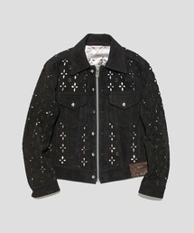 【M A S U / エムエーエスユー】DIAMOND-CUT LEATHER JACKET / ダイヤモンドカットレザージャケット