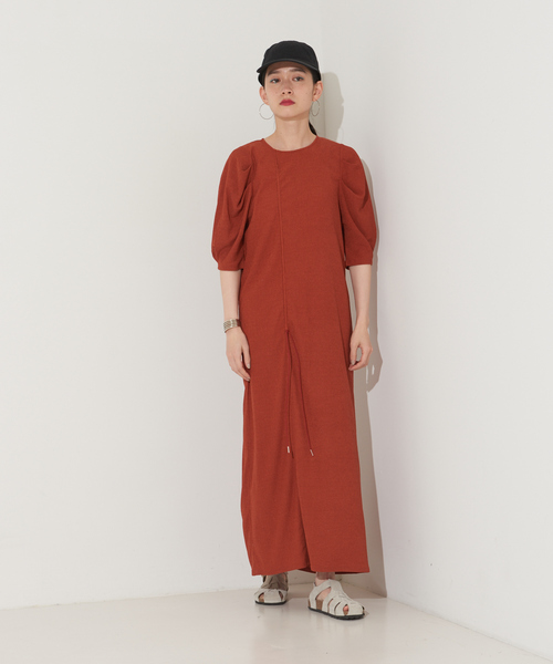 NOMINE（ノミネ）の「【前後着用可】2WAYドロストカットワンピース（ワンピース・レディース・ダークオレンジ/ブラック/ブルー/グリーン・フリー）」の18枚目の写真