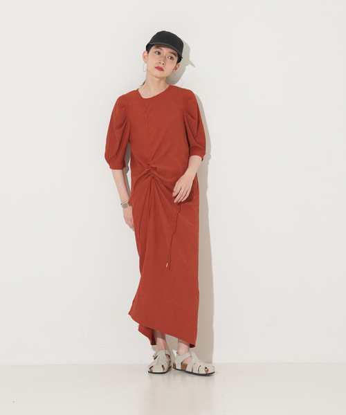 NOMINE（ノミネ）の「【前後着用可】2WAYドロストカットワンピース（ワンピース・レディース・ダークオレンジ/ブラック/ブルー/グリーン・フリー）」の5枚目の写真