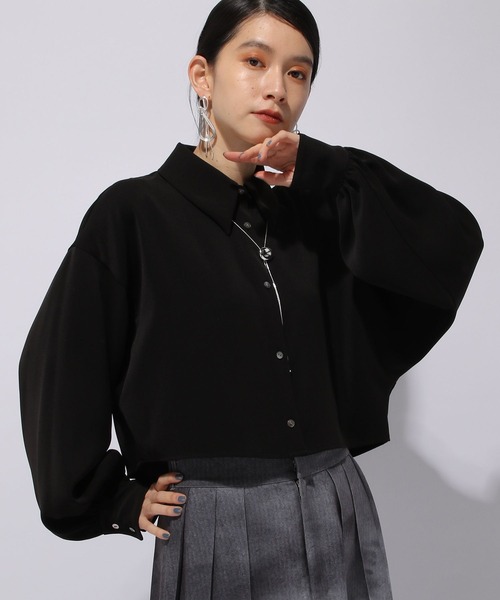 HARE（ハレ）の「TOROMIドルマンショートシャツ(HARE)（シャツ/ブラウス・レディース・パープル系その他/グリーン/ブラック/ホワイト/ブルー・FREE）」の3枚目の写真