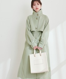 ステンカラーボリュームスリーブコート