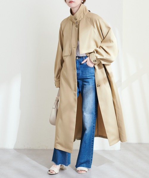 natural couture（ナチュラルクチュール）の「ステンカラーボリュームスリーブコート（その他アウター・レディース・ベージュ/カーキ/ベージュ系その他・FREE）」の19枚目の写真