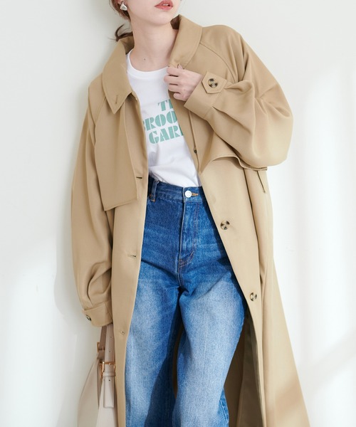 natural couture（ナチュラルクチュール）の「ステンカラーボリュームスリーブコート（その他アウター・レディース・ベージュ/カーキ/ベージュ系その他・FREE）」の8枚目の写真