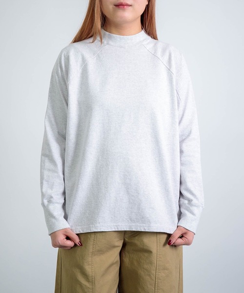 D.M.G.（ドミンゴ）の「[D.M.G / ディーエムジー] BD天竺 ラグランロングTシャツ（Tシャツ/カットソー・レディース・ブラック/ホワイト/ネイビー/イエロー/ベージュ/パープル/ブルー/レッド/ライトグレー・FREE）」の4枚目の写真