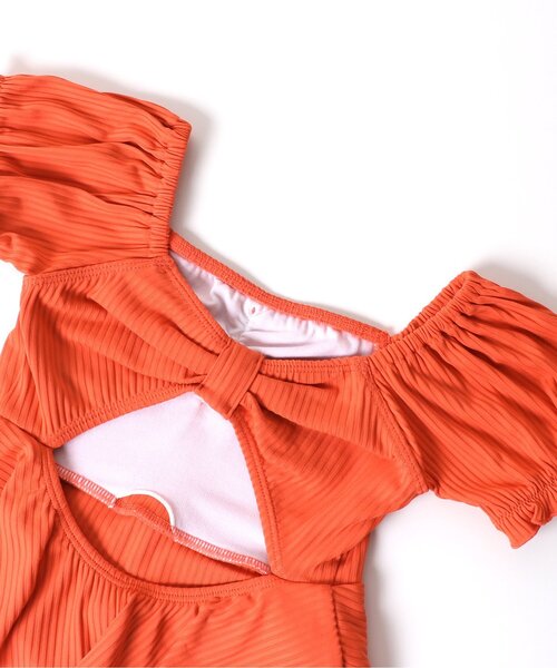 BREEZE（ブリーズ）の「【UVカット】パフスリーブセパレート水着（水着・キッズ・オレンジ/オフホワイト・120/80/90/110/130/140/100）」の20枚目の写真