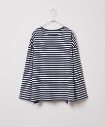 audrey and john wad | 【Audrey and John Wad】USAコットンボーダーオーバーカットソー -手洗い可-(Tシャツ/カットソー)