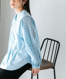 NANO universe | LB.04/WEB限定 レースお花刺繍2WAYパール釦ブラウス(シャツ/ブラウス)