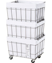 BRID（ブリッド）の「.ブリッド スタッキングバスケット 3段 収納 / BRID STACKING BASKET with CASTER WASHABLE COVER［03］（収納グッズ）」