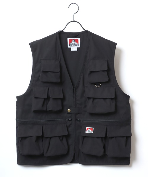 BEN DAVIS(ベンデイビス)の「BEN DAVIS/ベンデイビス BEN'S UTILITY VEST/オーバーサイズ フィッシングベスト/テックベスト(ベスト・メンズ・カーキ/ブラック・L/M)」の2枚目の写真