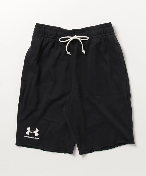 UNDER ARMOUR（アンダーアーマー）の「アンダーアーマー  UAライバルテリー ショーツ（スウェットパンツ・メンズ・ライトグレー/ブラック・3L/LL/L/M）」の2枚目の写真