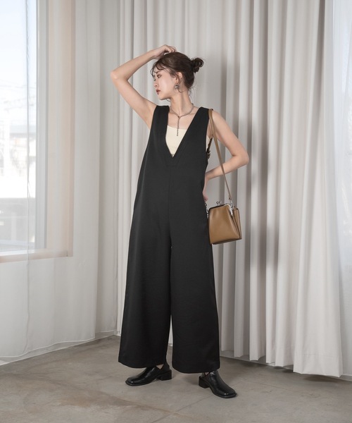 Amiur(エミレ)の「2way stitch combinaison(サロペット/オーバーオール・レディース・ブラック/アイボリー・S/M)」の18枚目の写真