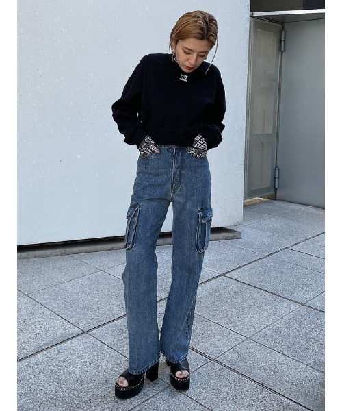 ENVYM（アンビー）の「カーゴDENIMPT（デニムパンツ・レディース・ブルー・SMALL/MEDIUM）」の7枚目の写真
