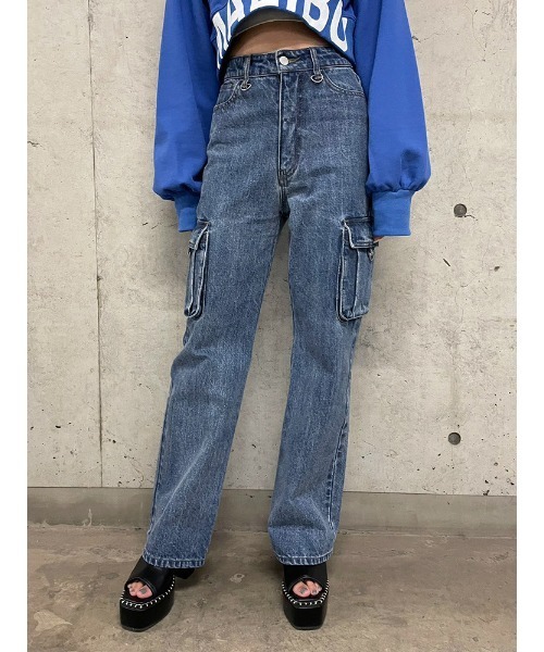ENVYM（アンビー）の「カーゴDENIMPT（デニムパンツ・レディース・ブルー・SMALL/MEDIUM）」の5枚目の写真