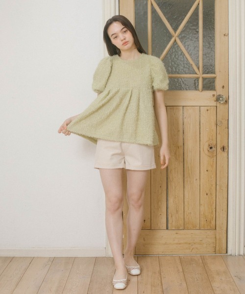 TINA：JOJUN（ティーナジョジュン）の「バックオープン ラメチュニック TINA：JOJUN（その他トップス・レディース・アイボリー/ミント・M）」の5枚目の写真