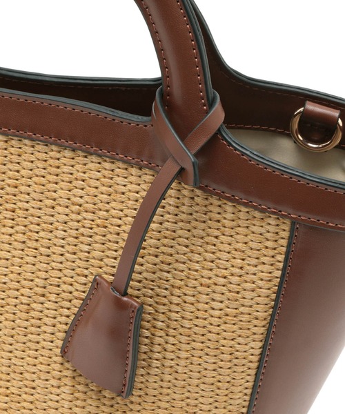 VIS（ビス）の「【2WAY】クリテハンドル雑材トートバッグ（かごバッグ・レディース・オフホワイト/ブラック/ダークブラウン・FREE）」の8枚目の写真