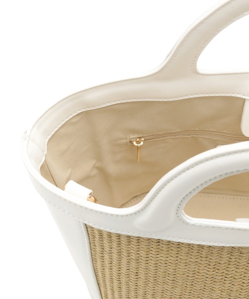 VIS（ビス）の「【2WAY】クリテハンドル雑材トートバッグ（かごバッグ・レディース・オフホワイト/ブラック/ダークブラウン・FREE）」の17枚目の写真