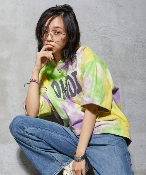 GEVS.(ジェイヴィス)の「<大きいサイズ> 綿100%ムラ染ロゴプリントTシャツ GEVS.(Tシャツ/カットソー・レディース・ブラック系/パープル系・4L/LL/3L/L/5L)」の19枚目の写真