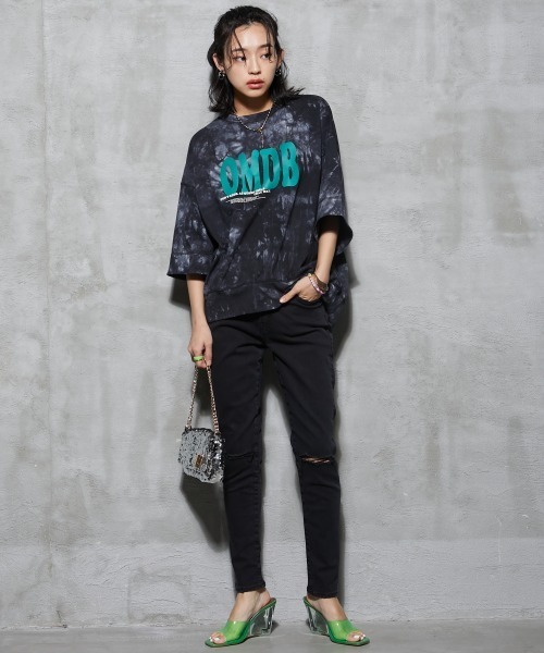 GEVS.(ジェイヴィス)の「<大きいサイズ> 綿100%ムラ染ロゴプリントTシャツ GEVS.(Tシャツ/カットソー・レディース・ブラック系/パープル系・4L/LL/3L/L/5L)」の9枚目の写真