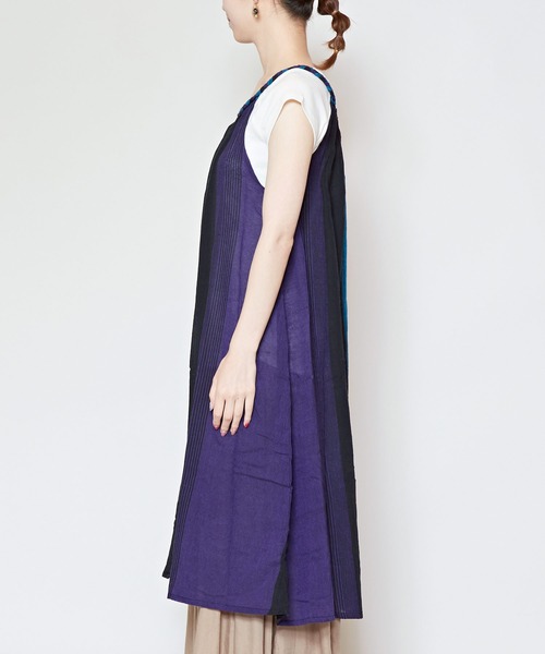 チャイハネ（チャイハネ）の「【チャイハネ】カラパナストライプキャミワンピース（ワンピース・レディース・ブラック/ブルー/カーキ/オレンジ/ホワイト・FREE）」の12枚目の写真